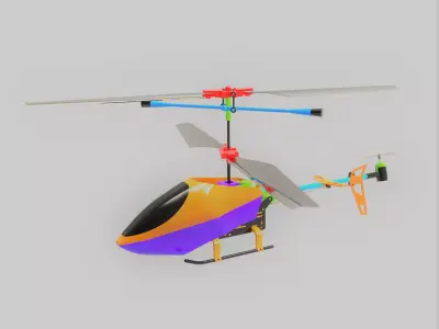 Rc Helicopter Low-poly 3D model purchase