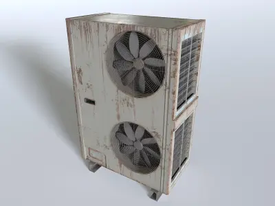 Rusty Rooftop AC hvac unit 2 Low-poly 3D model