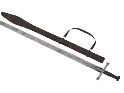 Kaskara medieval sword Low-poly 3D model
