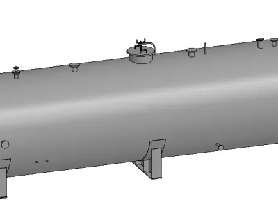 Industrial horizontal storage tank V10m3 3D model purchase