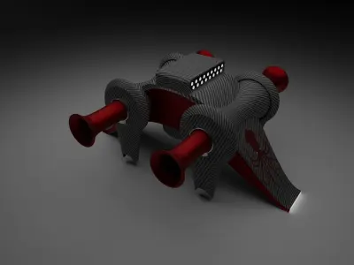 Drone octopus weapon with parts Free 3D model