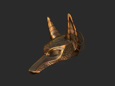 antique dog mask-decoration-for 3d printer-high poly model 3D print model