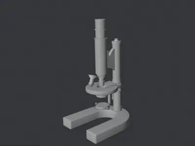 Antique Microscope Low-poly 3D model
