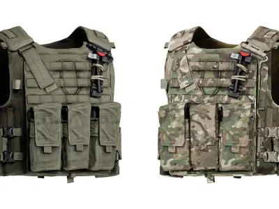 STV VIRTUS TACTICAL VEST Low-poly 3D model