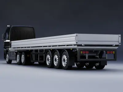 Mercedes Benz Actros Trailer Truck 3D model