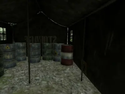  Army Storage Tent Low-poly 3D model