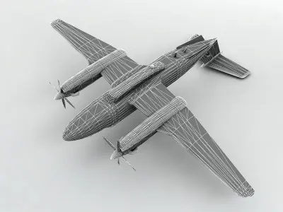  MC-12W Liberty Aircraft Low-poly 3D model