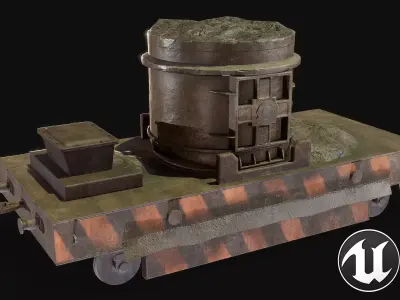 Trolley Barrel Low-poly 3D model