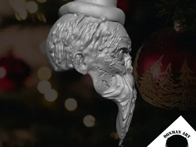 Christmas Zombie The Head for 6 inch action figures 3D print model