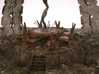 yuvarlak masa round table 3D model