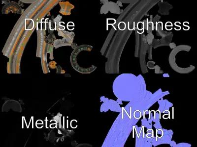 Antique Nautical Sundial Compass Model Pack Low-poly 3D model