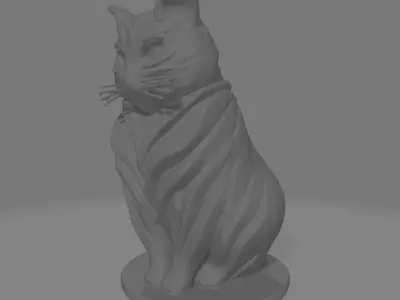 Layered Abstract Cat Sculpture 3D model