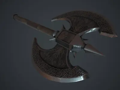 Axe Fantasy Game 3d model Low-poly 3D model Low-poly 3D model buy