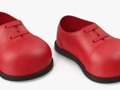 Cartoon Leather Shoes Red 3D model
