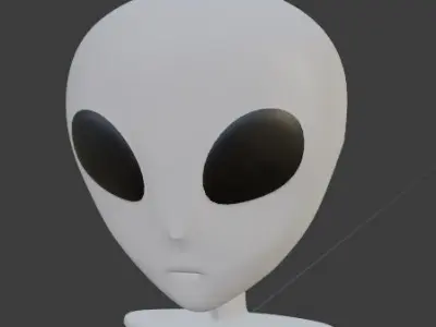 ALIEN GREY - BUST 3D print model