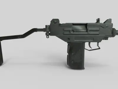 Mini Uzi Low Poly 3D Model Low-poly 3D model