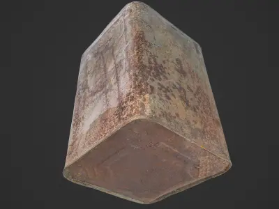 Scanned Rusty Oil Can Low-poly 3D model