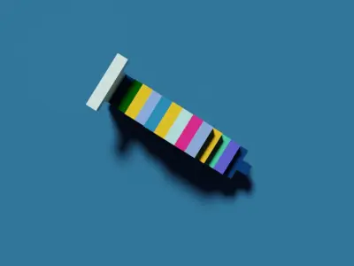 Tiny Voxel Ship 3D model