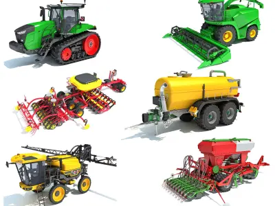 Farm Equipment Collection 2 3D Model Pack