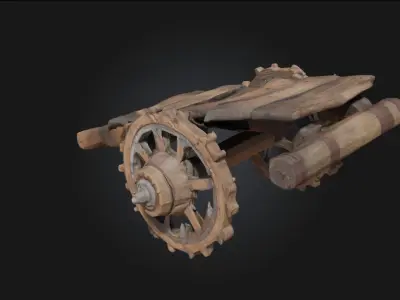 Wooden Cart  Versatile Classic for Rustic Scenes 3D model