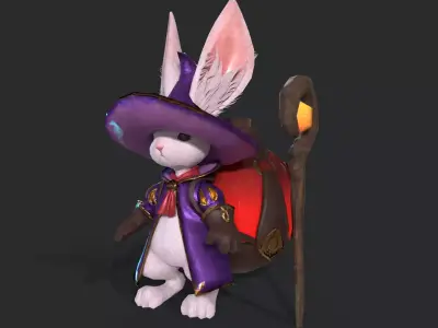 magic rabbit Low-poly 3D model