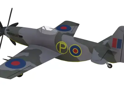 Martin Baker MB 5 Low-poly 3D model