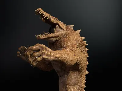 MutantCrocodile crocodile creature Low-poly 3D model
