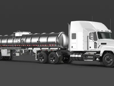 2025 Highway Truck and Tanker Trailer 3D model