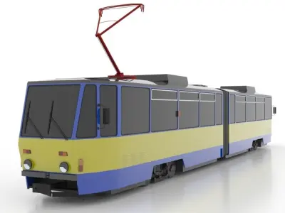 Tatra KT4DC-Z Low Low-poly 3D model