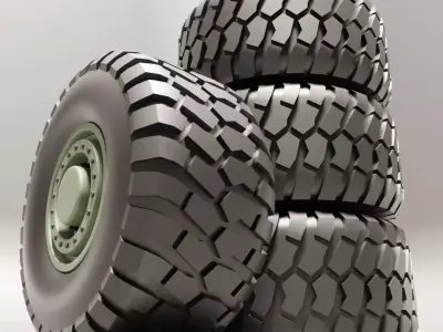 3D model of wheel from off-road truck 3D model
