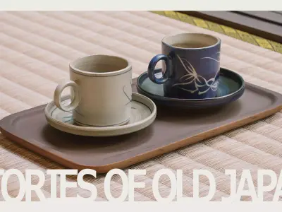 Japanese Two-Tone Demitasse Cup Set Low-poly 3D model