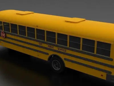 B-Series B-800 School Bus 1985 Low-poly 3D model