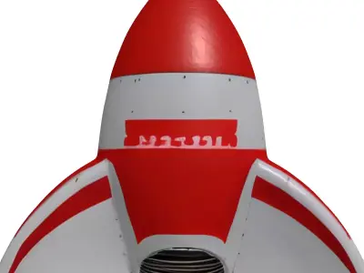 Retro SciFi Rocket Spaceship Model 3D model