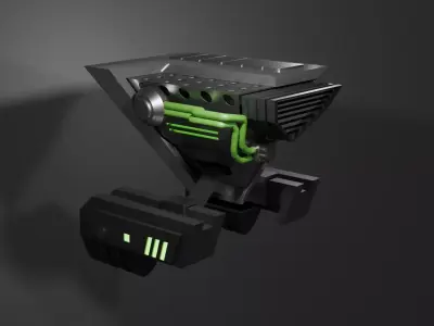 Low Poly Sci-Fi Defense Drone Low-poly 3D model