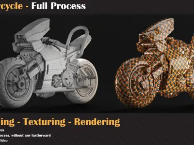 Motorcycle Tutorial Full process   3D model