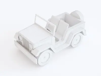 Wooden toy car 12 3D model
