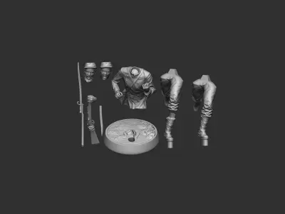 Historical War soldier 3D print model