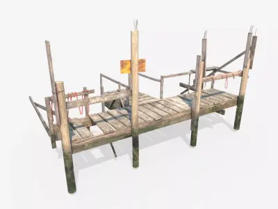 Old Wooden Pier 3D model