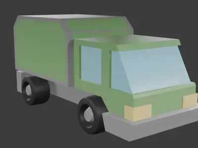 Low Poly Truck Free low-poly 3D model