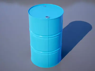 Oil Drum Low-poly 3D model 5