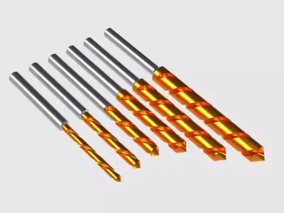 Drill Bit Set of 6 Pieces 3D model