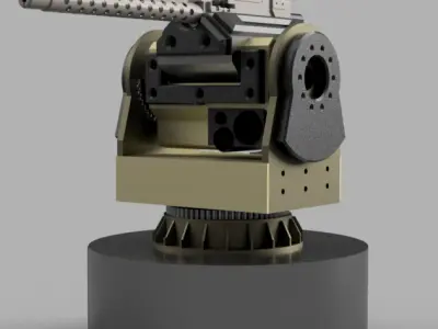 Close defense machine gun 3D model