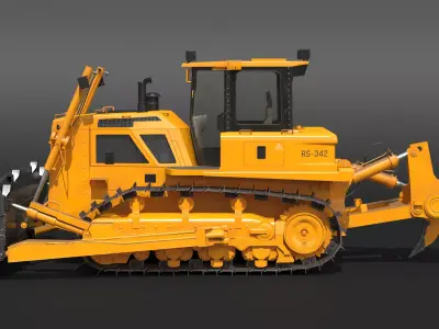 Generic Modern Bulldozer PBR 3D model