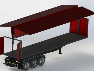 Truck Trailer Low-poly 3D model by MK-3D