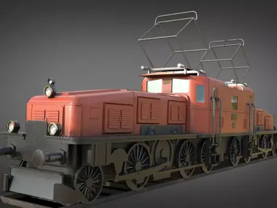 Crocodile Locomotive Train Class Ce 6-8 Low-poly 3D model