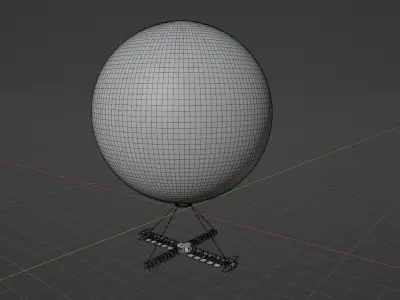 Chinese spy balloon Low-poly 3D model purchase