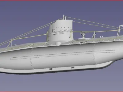 Austro-Hungarian Submarine 1915-1918 - German UB I Class 3D print model