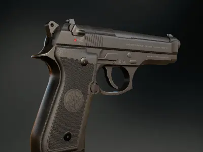 Beretta 92FS  Low-poly 3D model