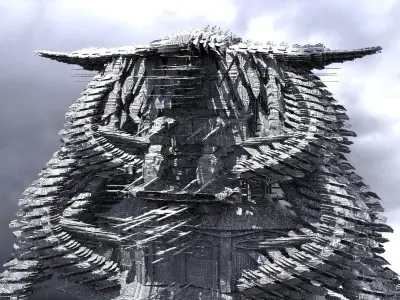 Fusion City Alien Bridge Aliens Inspired 3D model