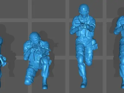 Special forces soldiers  armed police soldiers  special police 3D print model
